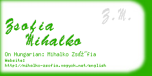 zsofia mihalko business card